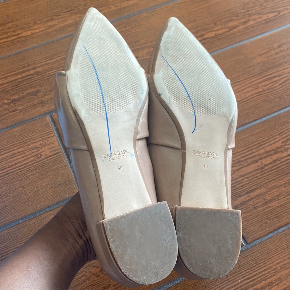 Zara Basic Pointed Toe Flat Loafer With Knot Deta… - image 6